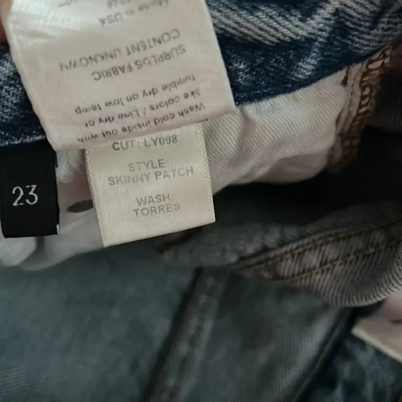 Reformation Women's‎ Skinny Patch Torres Distressed High Waist Jeans size 23 - Picture 8 of 8